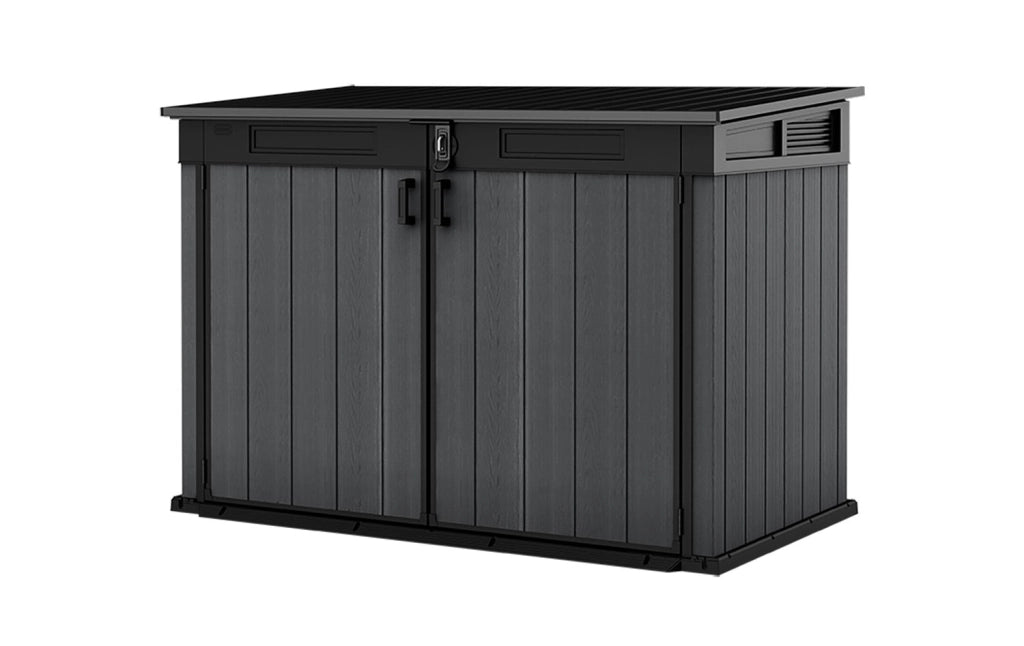 Armadio Porta Attrezzi o Bidoni Differenziata 2 Ante e Coperchio Keter Cortina Mega 190,5x109,3x132,5 cm in Evotech+