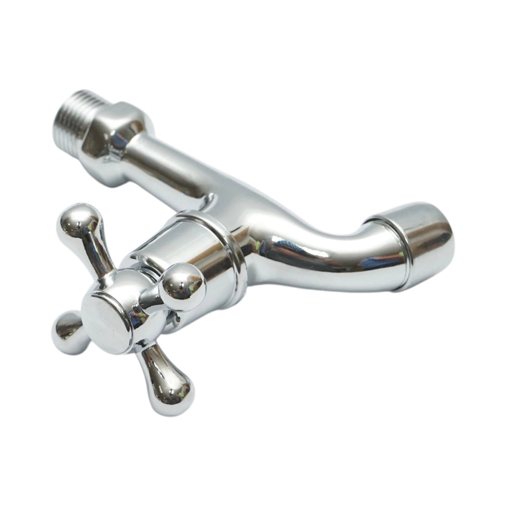 Rubinetto per acqua di servizio, montaggio a parete, acciaio inox, cromo lucido