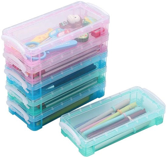 Cassetta pennelli 6 in 1, contenitore per pennelli, organizzatore di ufficio, contenitore per pennelli, organizzatore di scrivania, pennello, attrezzi da disegno, strumenti da disegno (blu, verde, rosa)