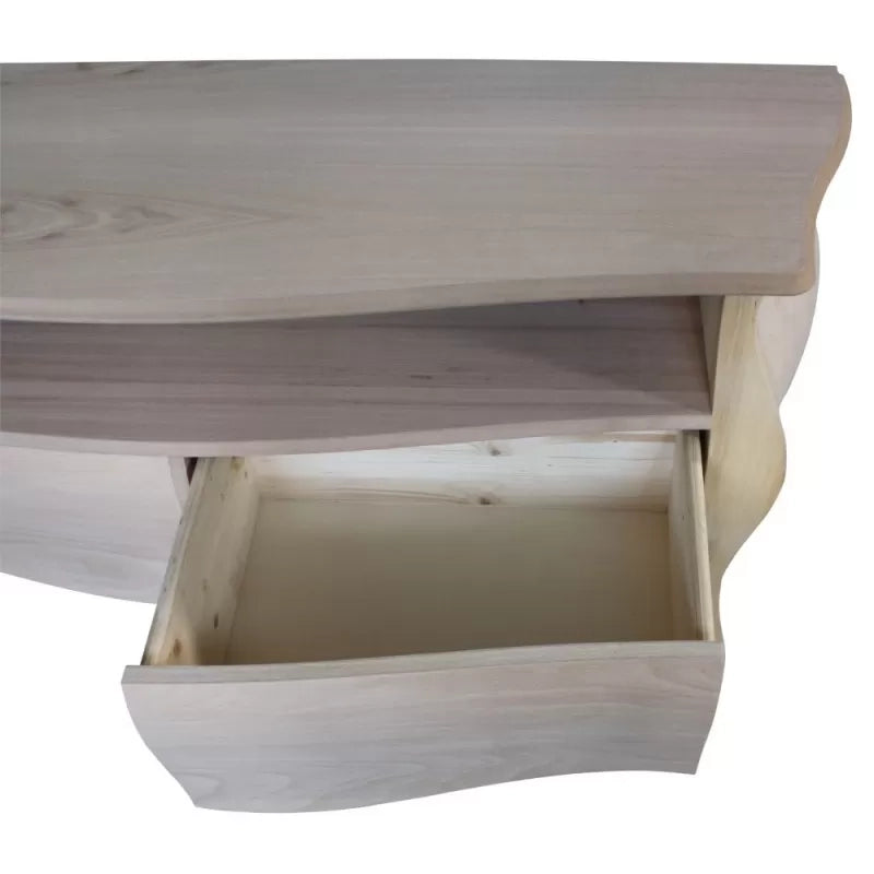 Porta tv  classico in legno bombato 2 cassetti grezzo l.141 p.45 h.62 (3267) - Mobili 2G
