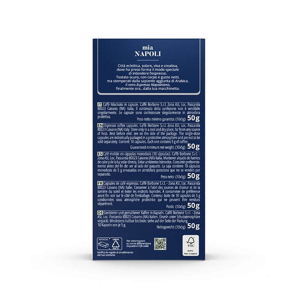 100 CAPSULE IN ALLUMINIO COMPATIBILI CON MACCHINE NESPRESSO MISCELA MIA NAPOLI