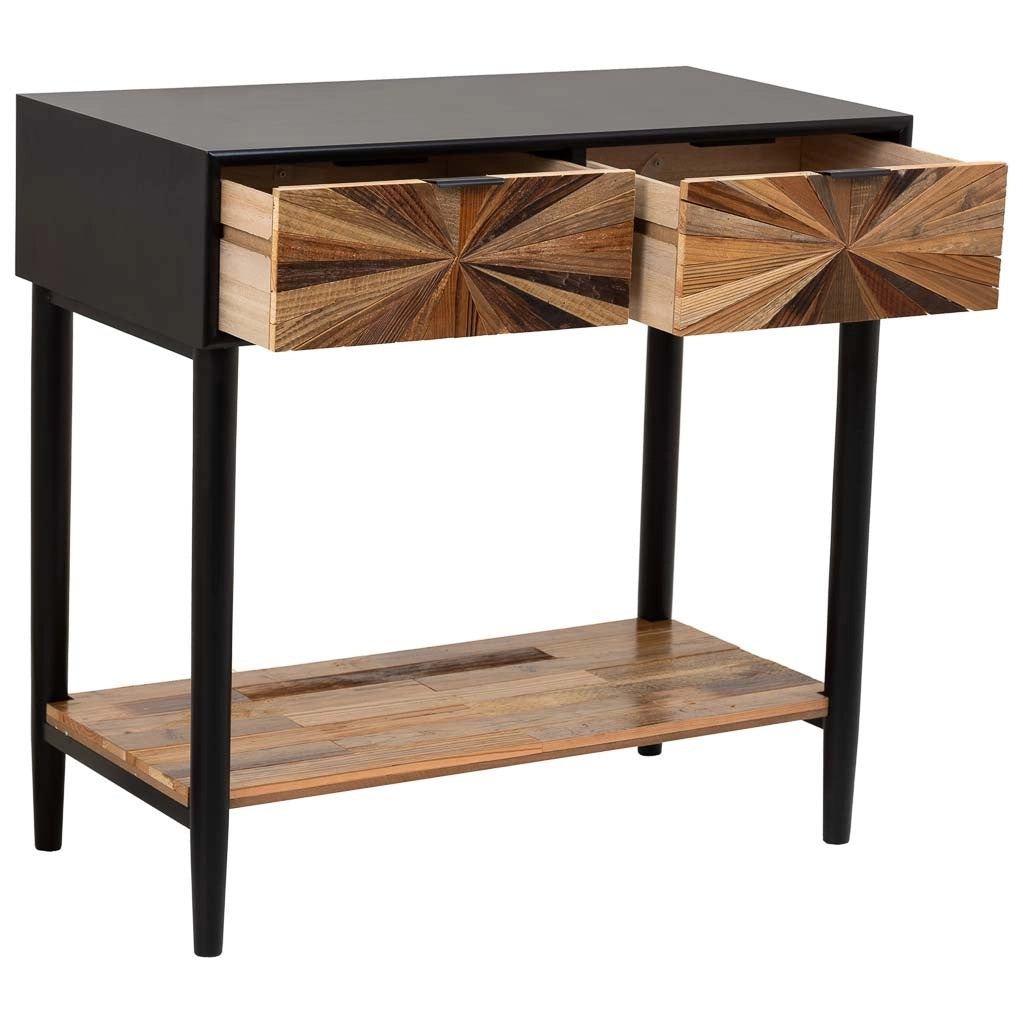 Mobile da ingresso in legno e metallo con 1 cassetto e 1 ripiano marrone 80X42X79