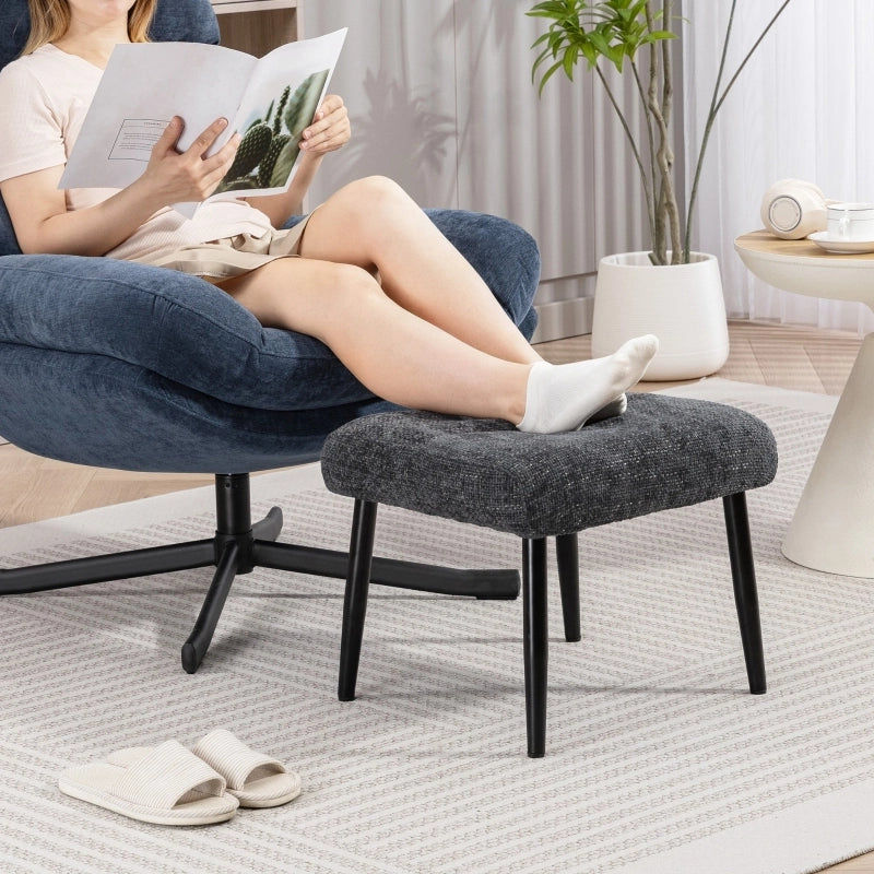 SEDIA POUF imbottito 45x41x38 cm in poliestere Grigio scuro