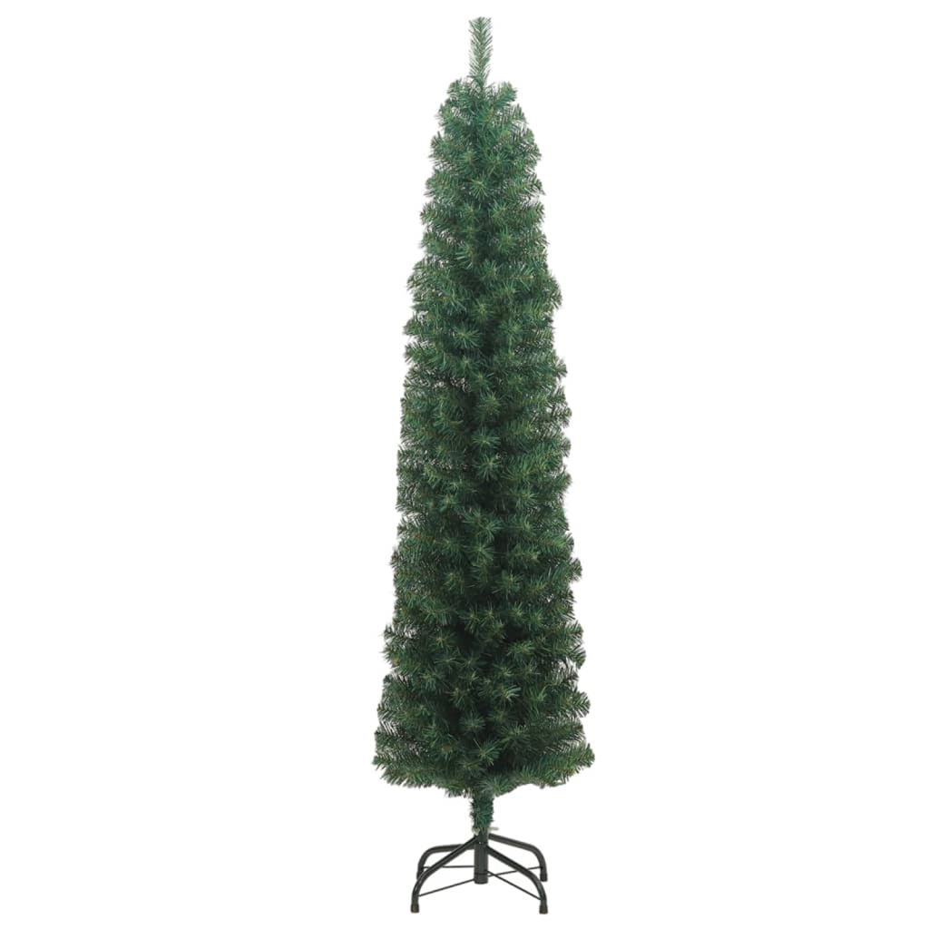 Albero di Natale pieghevole 300 LED e Set di Palline Verde 210 cm