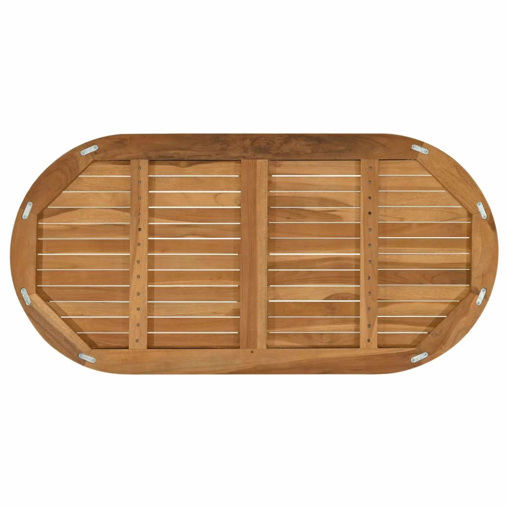 Piano del tavolo Ovale Legno di teak solido Naturale 42033173