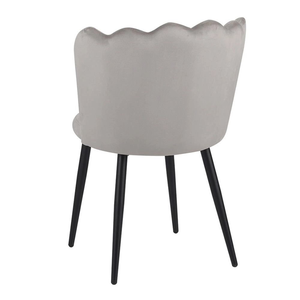 Sedia Vienna imbottita in velluto grigio chiaro staylux