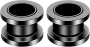 Orecchini per orecchio - 2 pezzi - Acciaio inossidabile - Nero - Diametro interno 8 mm - Adatto per festività - Garanzia di soddisfazione