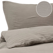 Set copripiumino e federa in mussola di cotone tortora 200 x 200 cm per camera da letto moderna