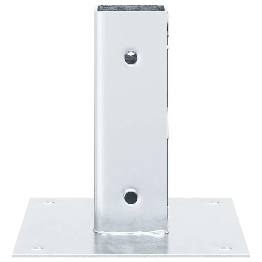 Basi per Pali Quadrate 12 pz Argento 46x46 mm Acciaio Zincato 42000001