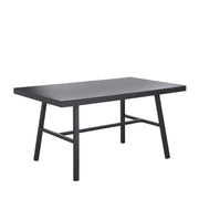 Tavolo da Pranzo da Giardino Nero 150 x 90 cm Struttura in Metallo Alluminio Rettangolare Moderno Industriale