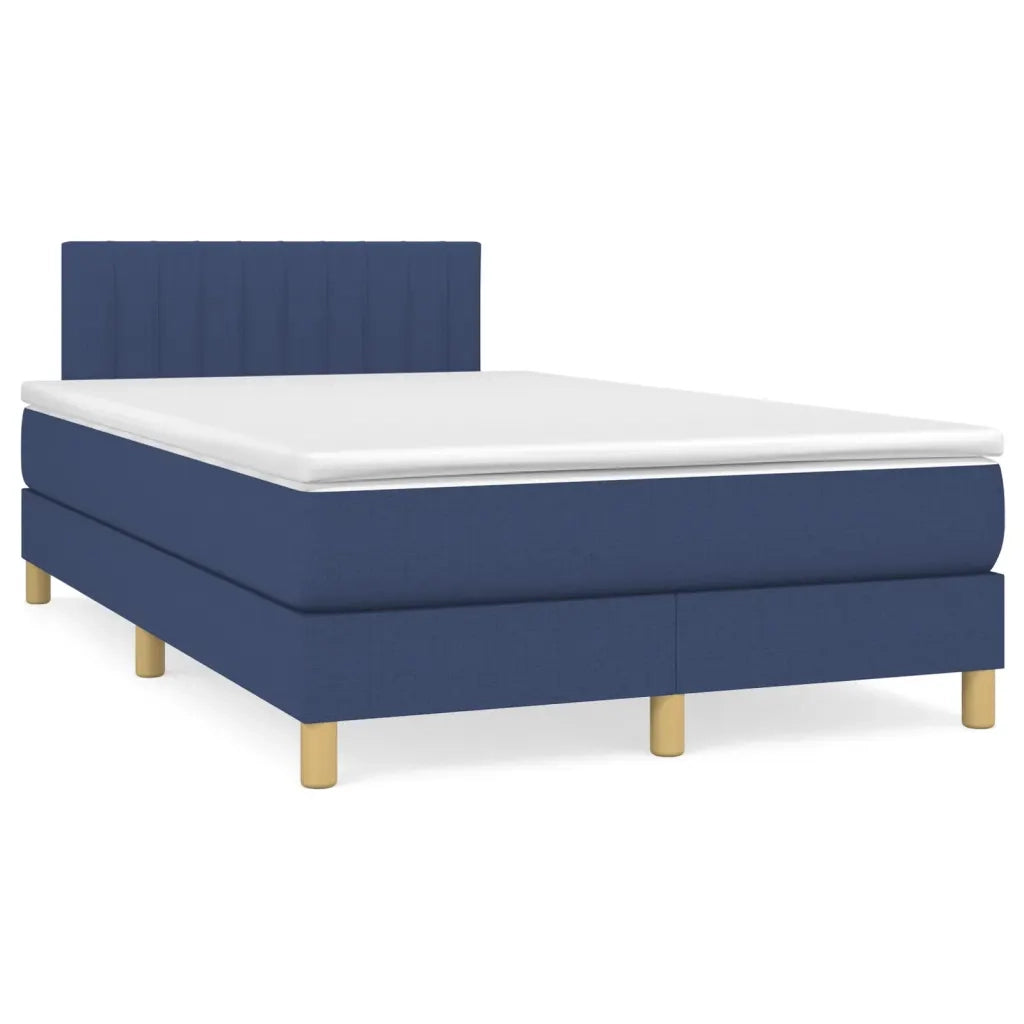 vidaXL Giroletto a Molle con Materasso Blu 120x190 cm in Tessuto