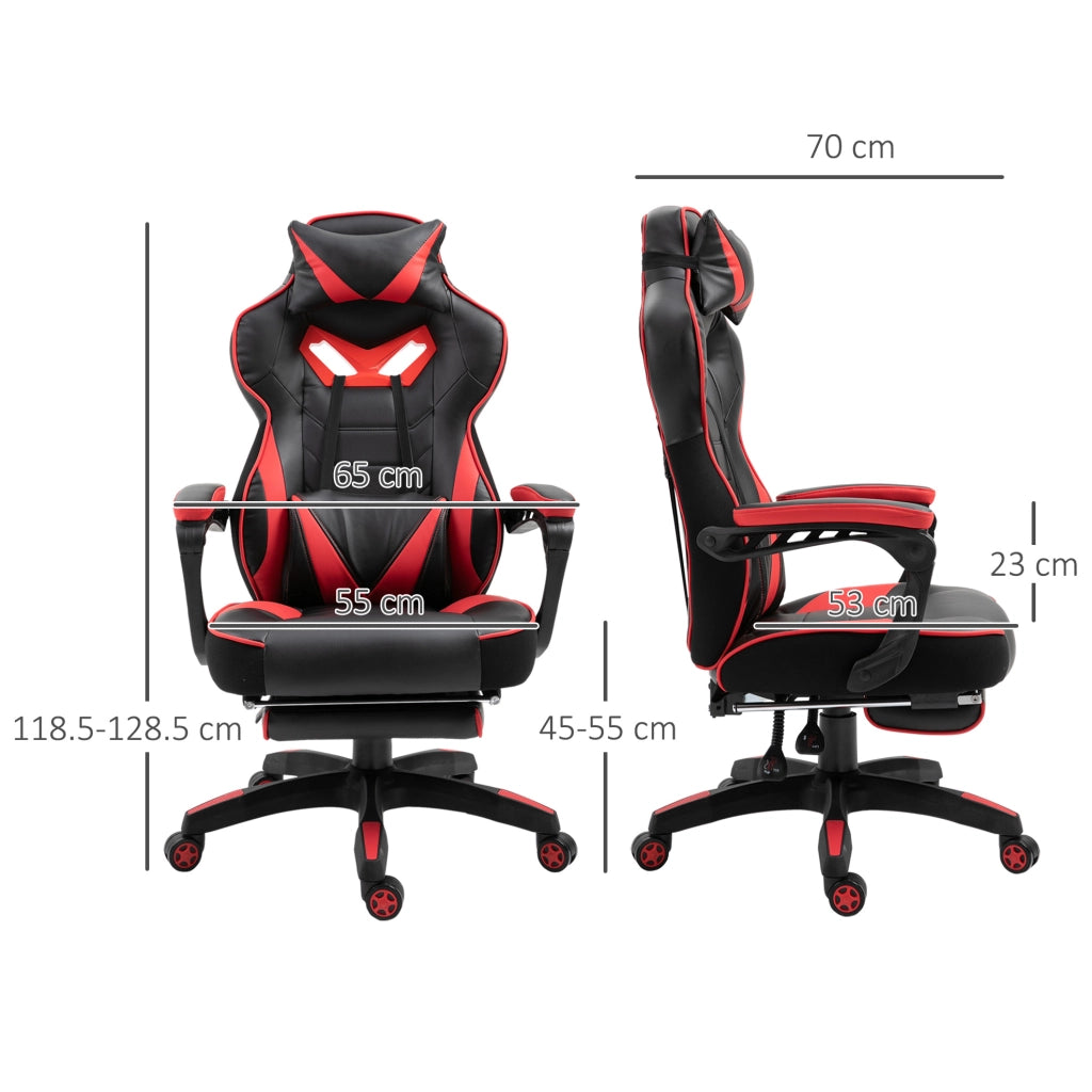 Sedia gaming ergonomica nera con massaggio, reclinabile 170°