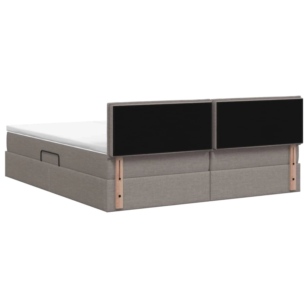 Letto con contenitore LED e materasso Tortora 200 x 200 cm 3459369