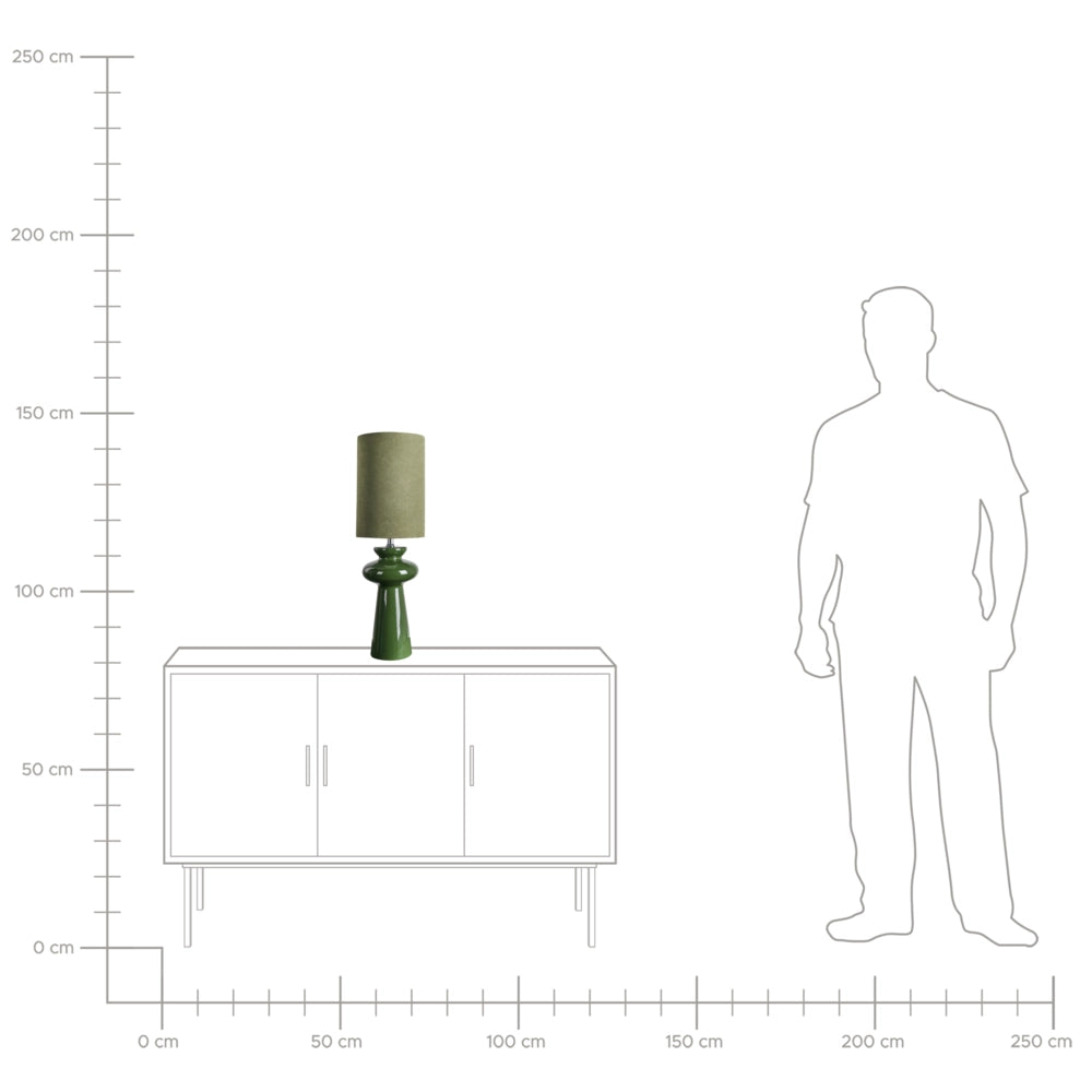 Lampada da comodino moderna con paralume in tessuto finto scamosciato di forma irregolare e base in ceramica verde oliva Stile moderno Soggiorno Camera da letto