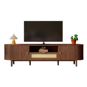 Mobile TV con 2 Ante; 2 Cassetti e 1 Vano Aperto per Soggiorno in MDF 175 × 36 × 51 cm Noce