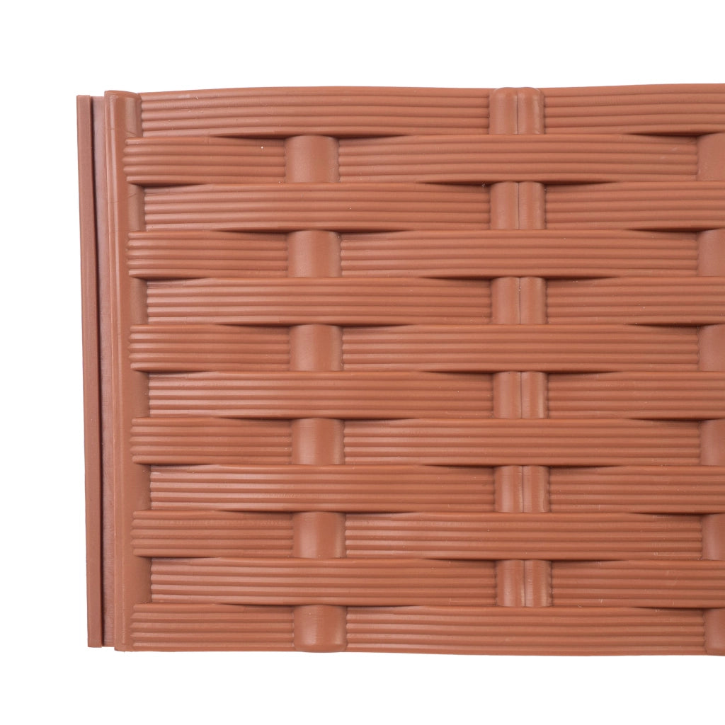 Bordura per prato KADAX, recinzione a palizzata per vialetto, terracotta, 390 cm, 5 pezzi