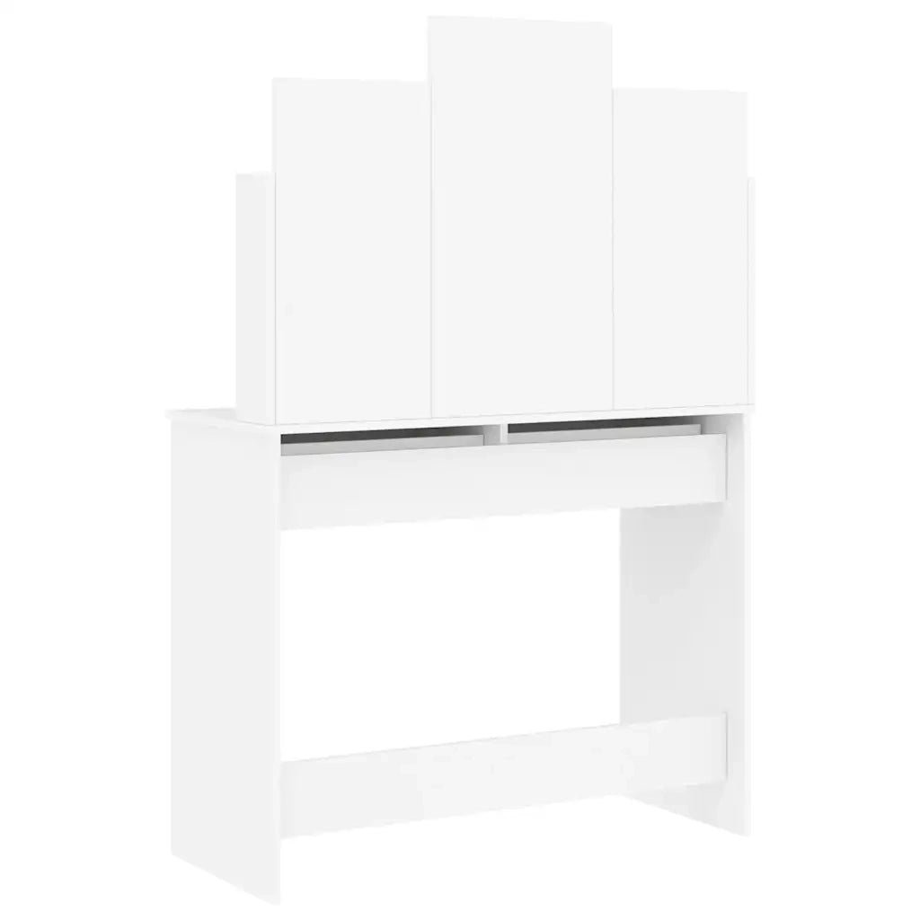 Toeletta | Tavolo da Trucco con Specchio Bianco 96x39x142 cm