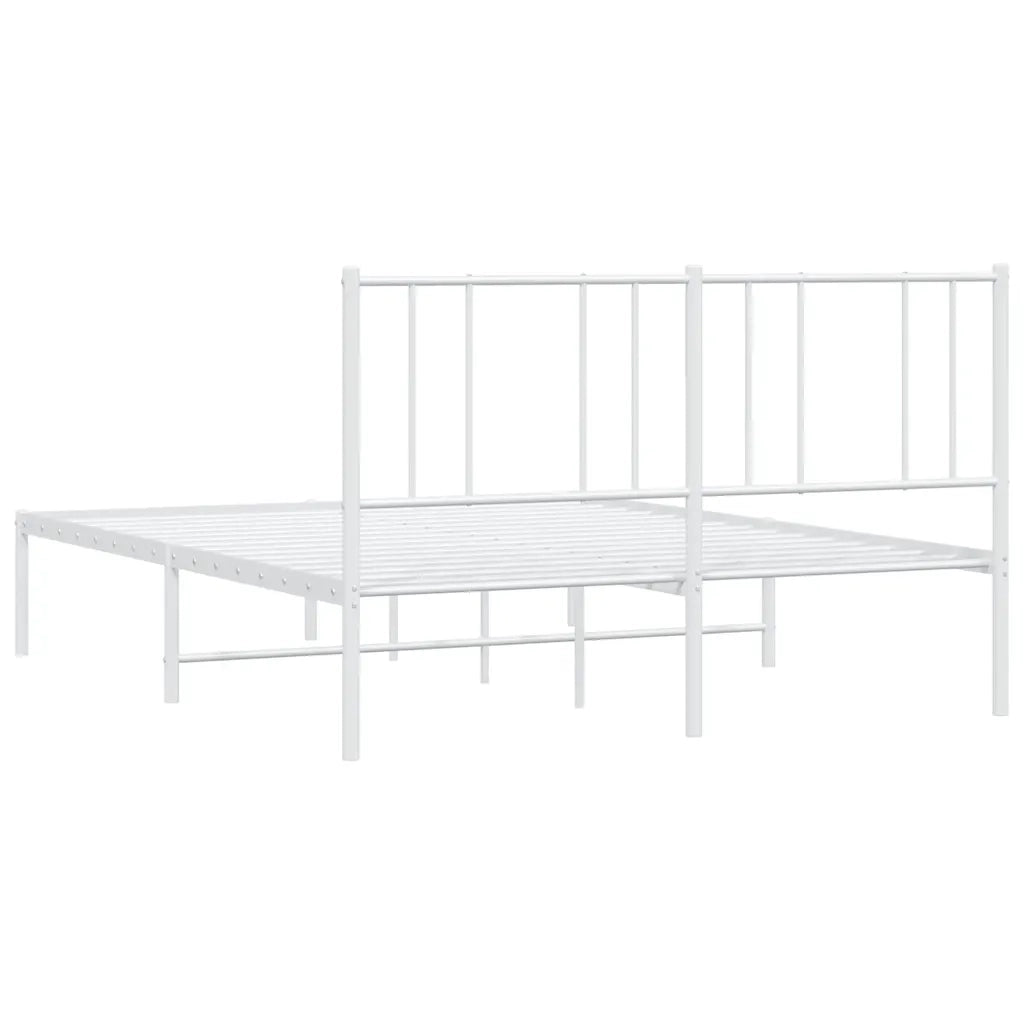 Giroletto con Testiera-Struttura Letto con testiera in Metallo Bianco 120x200 cm 782311