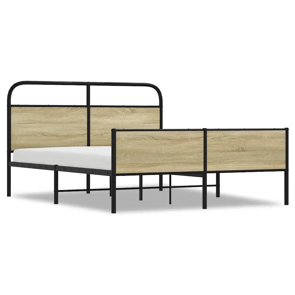 Giroletto senza Materaso in Metallo Rovere Sonoma 160x200 cm 3318694