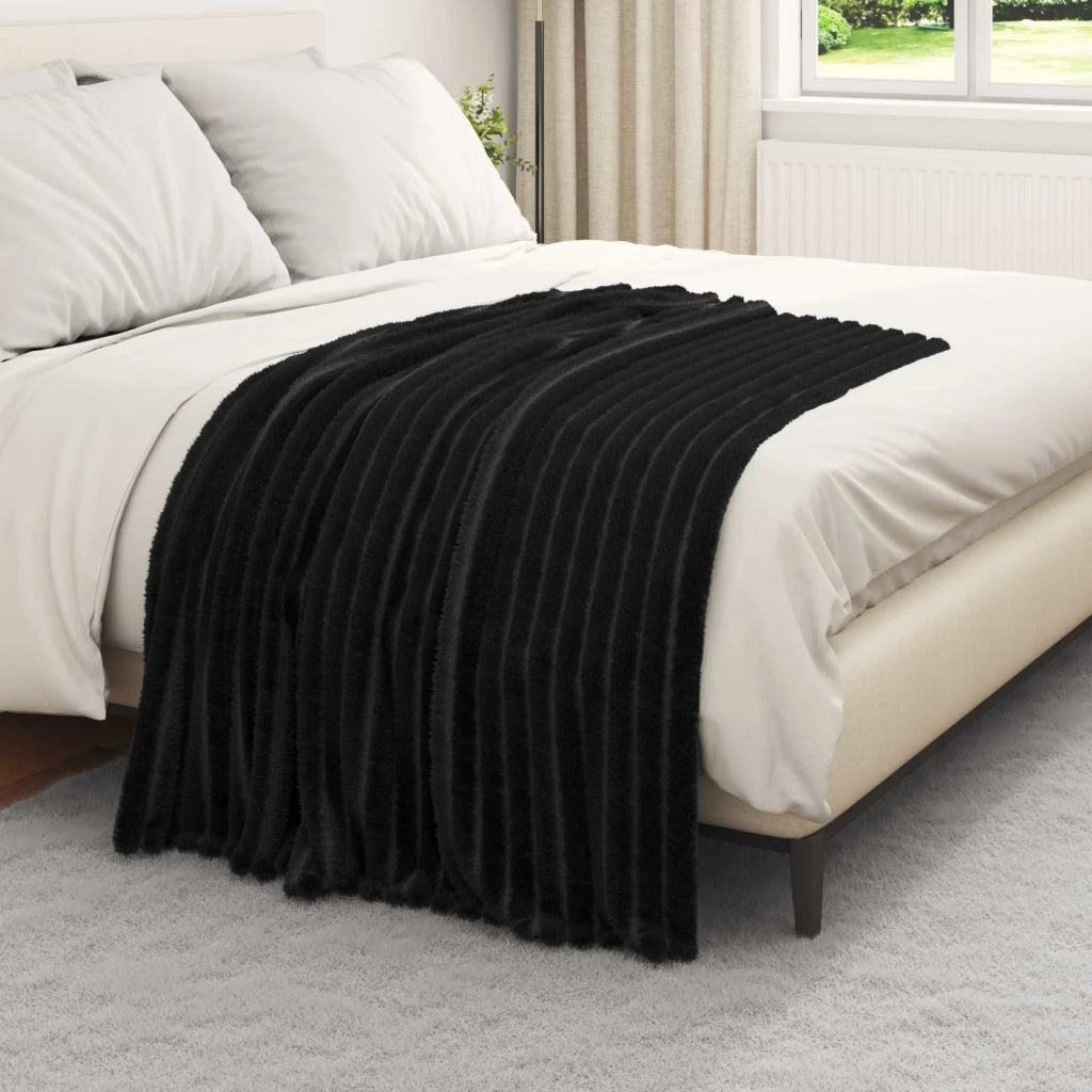 Coperte da Pile 6 pcs Nero 150 x 130 cm Panno
