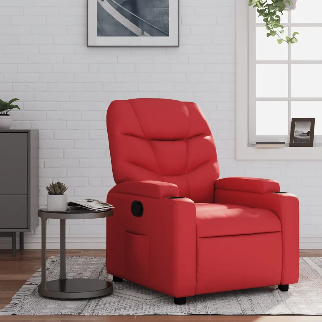 Poltrona Reclinabile Rossa in Similpellecod mxl 83928