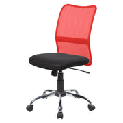 Sedia da ufficio Maysak, Sedia operativa a rete, Seduta ergonomica da ufficio, 57x46h90/100 cm, Nero e Rosso