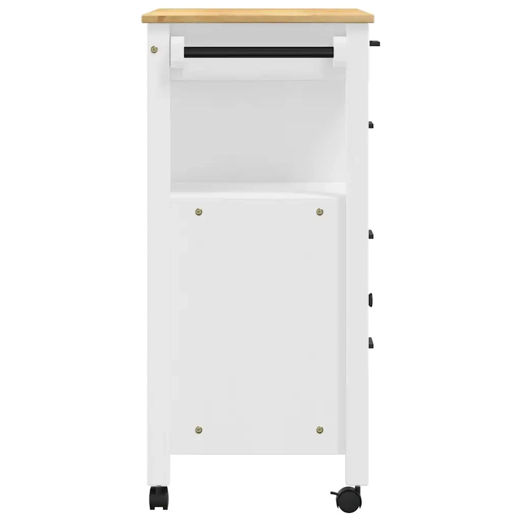 Carrello da Cucina MONZA 84x40x88,5 cm in Legno Massello di Pino 376111