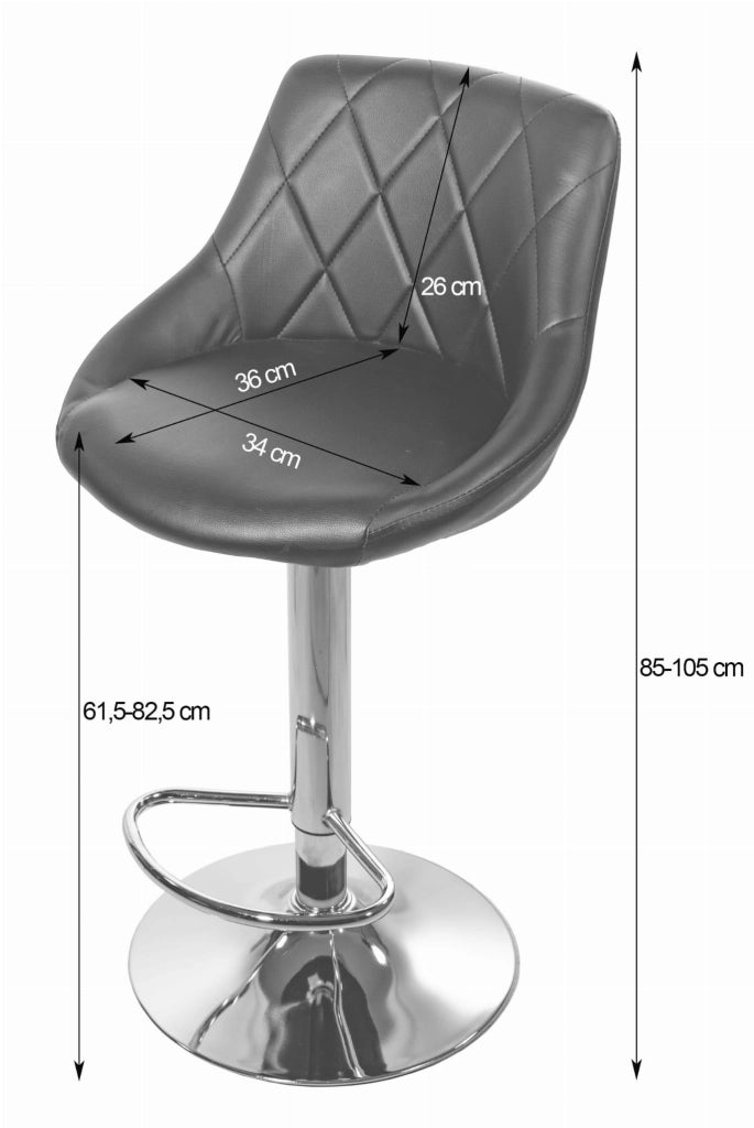 Sgabello girevole VALORA DAKA - Ecopelle bianca/Base cromata x 2