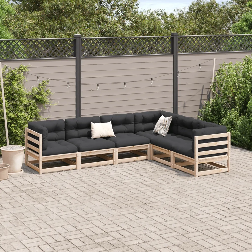 Set Divani da Giardino 6 pz in Legno Massello di Pino 3299452