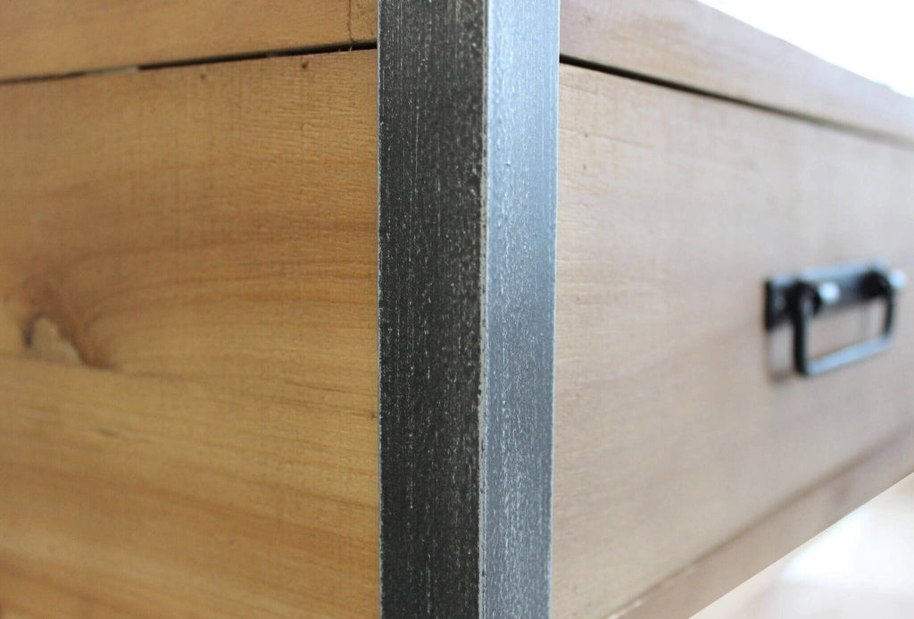 Libreria Industrial in Legno Metallo cm 114 3x46 5x136 - COLIN