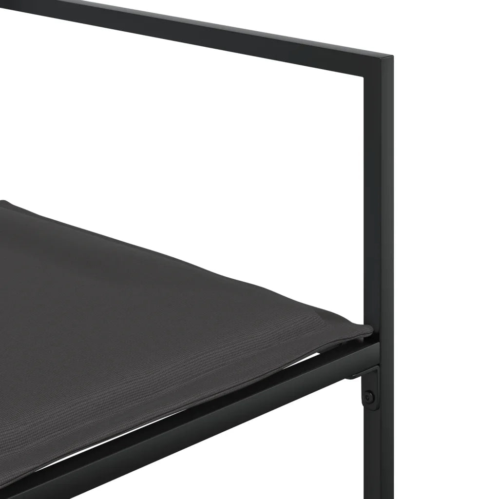 Set da Pranzo da Giardino 11 pz con Cuscini Nero in Textilene 3295079