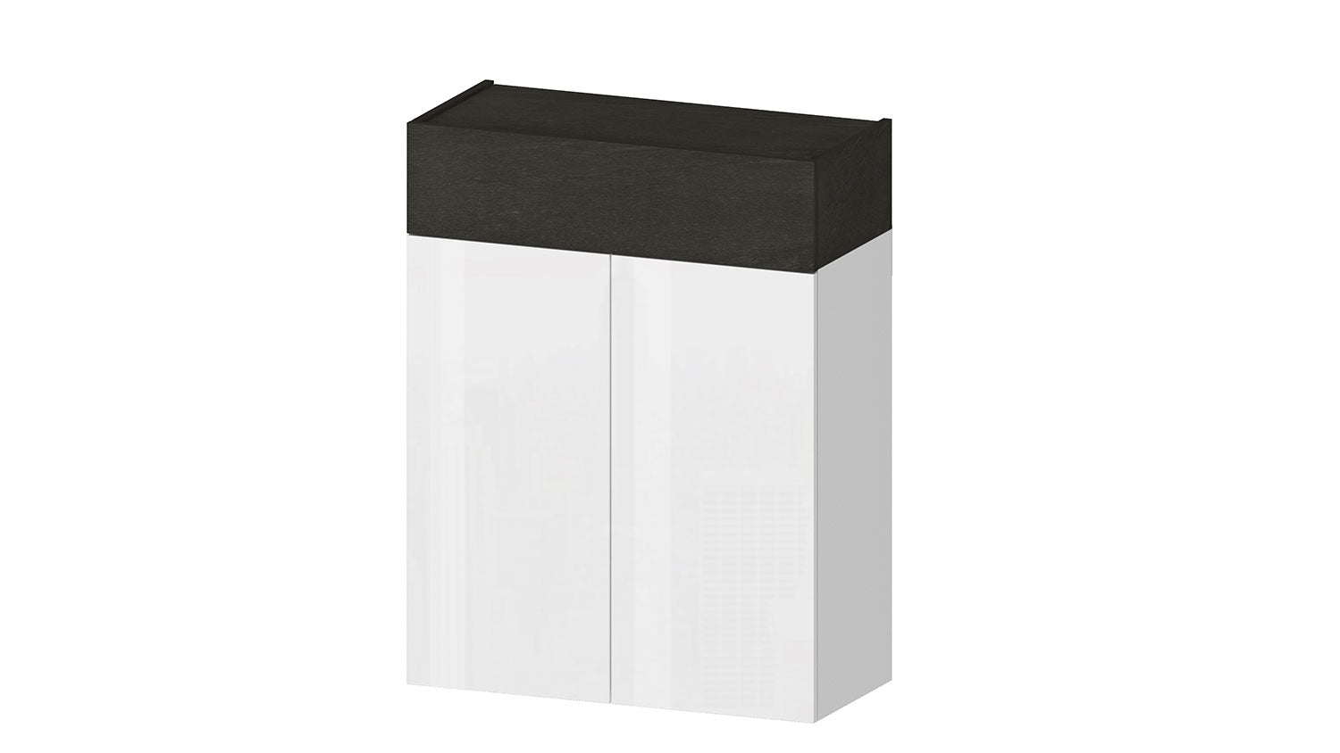 Scarpiera 2 Ante e 1 Ripiano a Ribalta 76x35x100 cm Savona 2A 1R Bianco Opaco/Grigio Ardesia