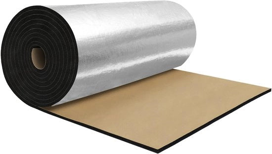 Mat Geluidisdempente 5mm - Autoadesivo - Vetrocarbonio - Improrogabile - Resistente al Fuoco - 100x63cm - Materiale di Isolamento Acustico
