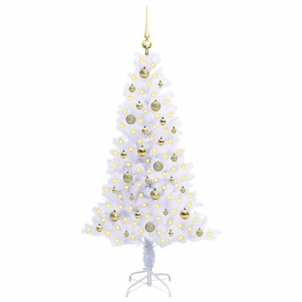 Albero di Natale | Decorazioni natalizie artificiale Bianco 150 cm PVC e Acciaio