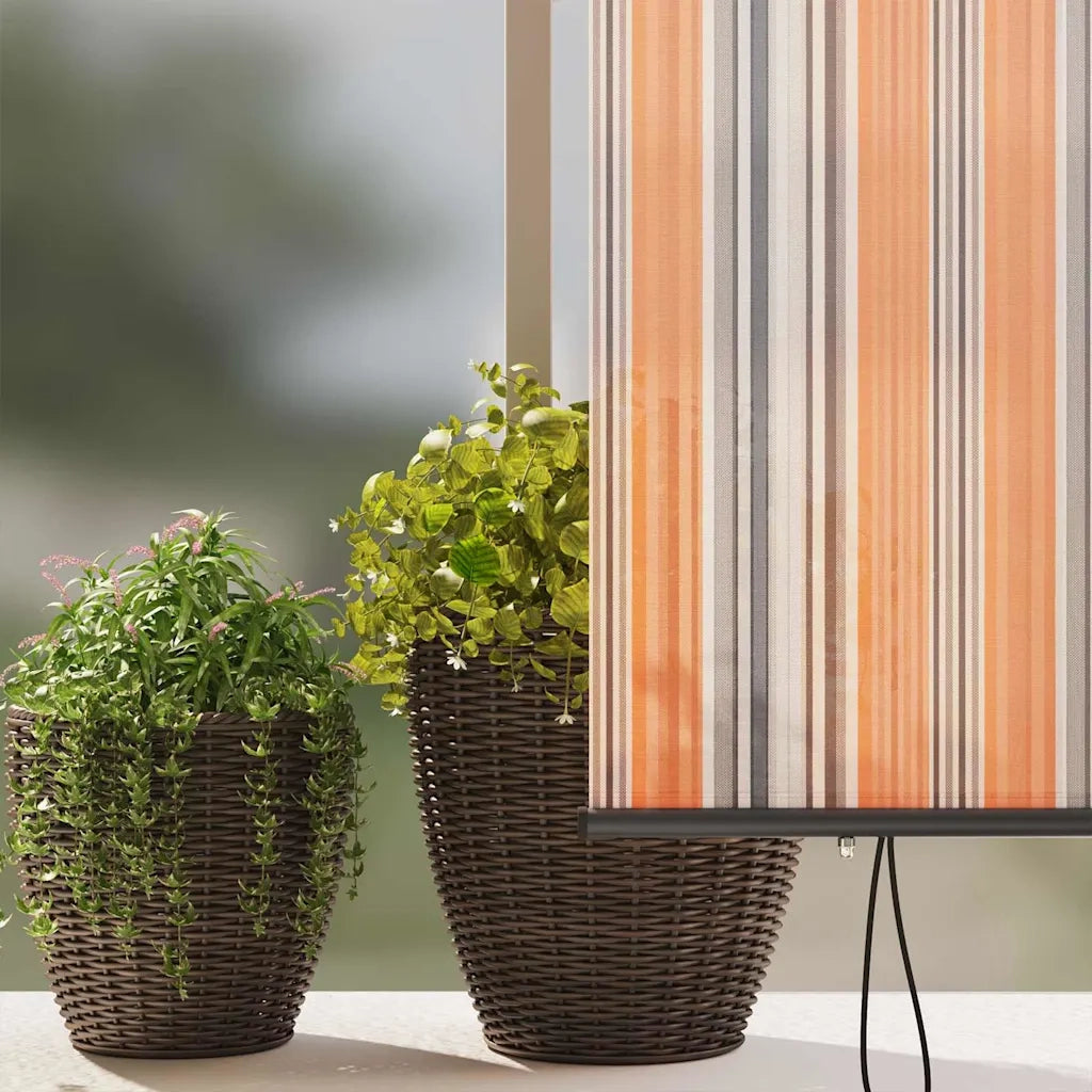 vidaXL Tenda a Rullo Esterna Striped Giallo e blu 200 x 250 cm Tessuto
