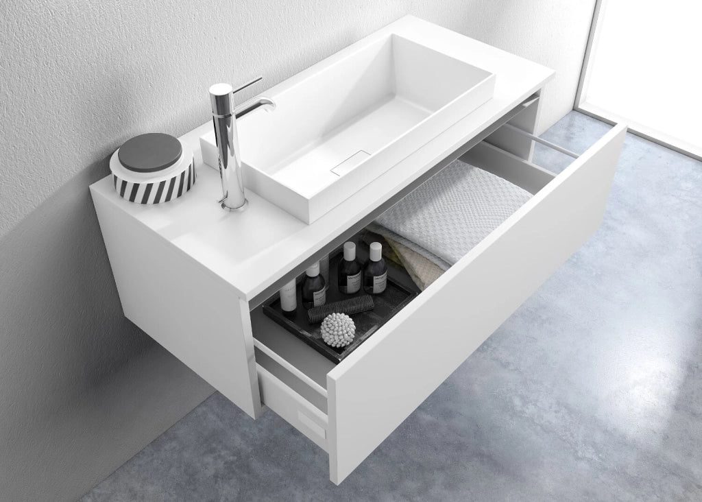 Mobile Bagno Sospeso 100cm TFT Ibiza Bianco Specchio