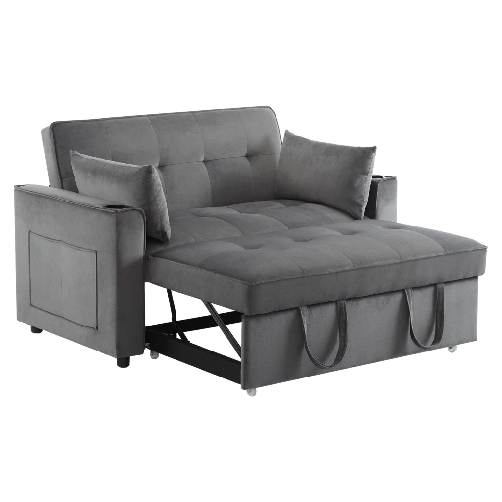 Divano Letto Pieghevole Multifunzione ¨C MINIMAL ¨C con Portabicchieri e Cuscini