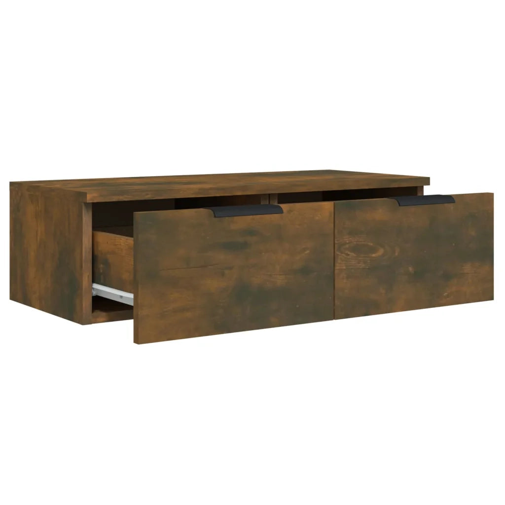 Mobili Pensili 2 pz Rovere Fumo 68x30x20 cm Legno Multistrato cod mxl 32929