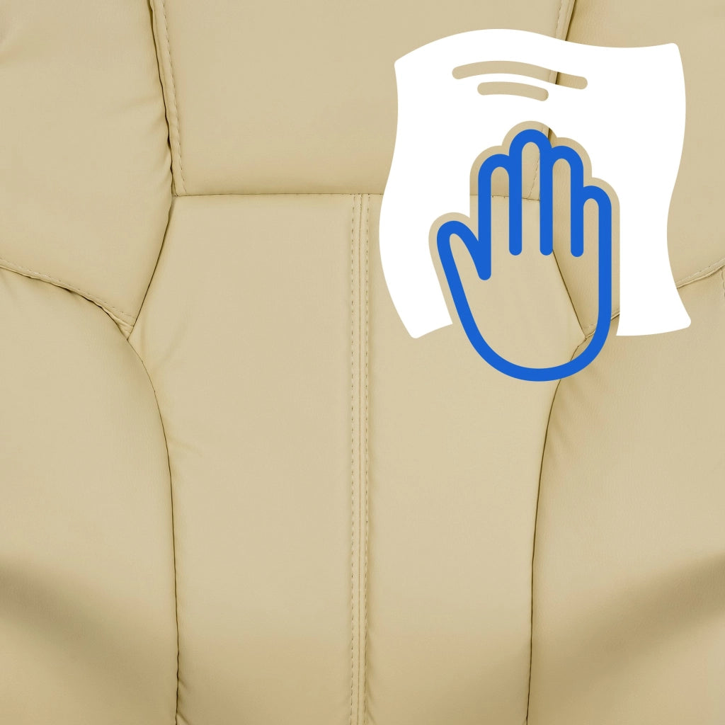 Poltrona ufficio XXL Xanthos in similpelle crema
