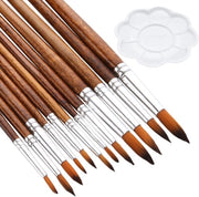 Set di pennelli 12 pezzi - Pennelli in legno - Scatola 8,5 cm - Adatto per acrilico/olio/gouache - Materiali artistici - Comodo da utilizzare - Set di pennelli per pittura