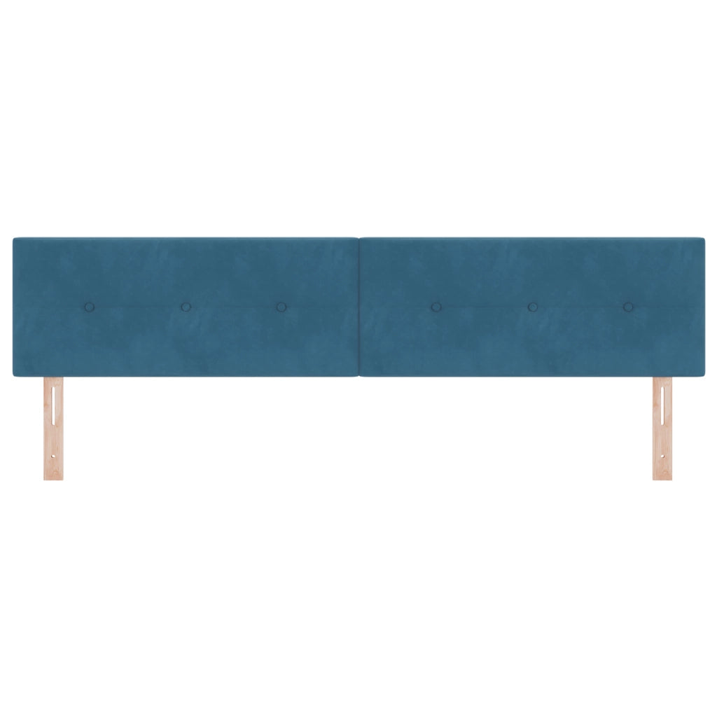 Testata LED  Con Bottoni Trapuntati Blu Scuro 100 cm Velluto