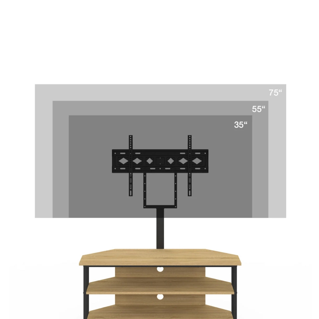 IDMarket - DETROIT Mobile TV angolare da 100 cm con ripiani e supporto TV regolabile da 32 a 70 pollici, design industriale