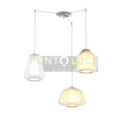 SOSPENSIONE CROMO 3 LUCI SPOSTABILE VETRI ALPHA AM + BETA AM + GAMMA TR 1176CR-S3 S ABG-TA
