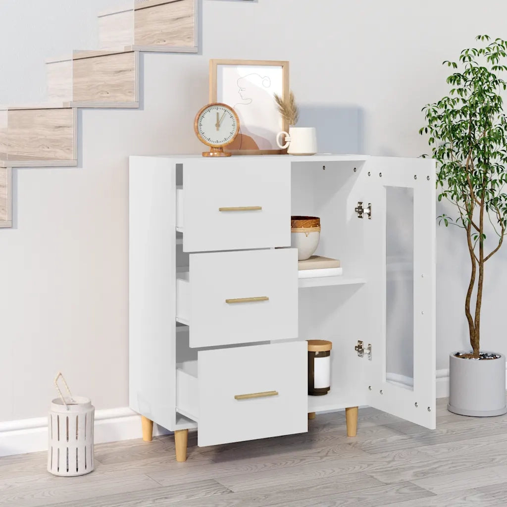 Credenza | Madia | Buffet da pranzo | Armadio da pranzo Bianca 69,5x34x90 cm in Legno Multistrato