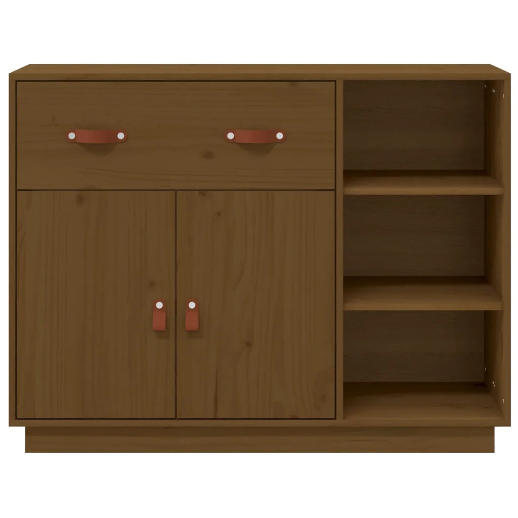Credenza Marrone Ambra 98,5x40x75 cm in Legno Massello di Pino