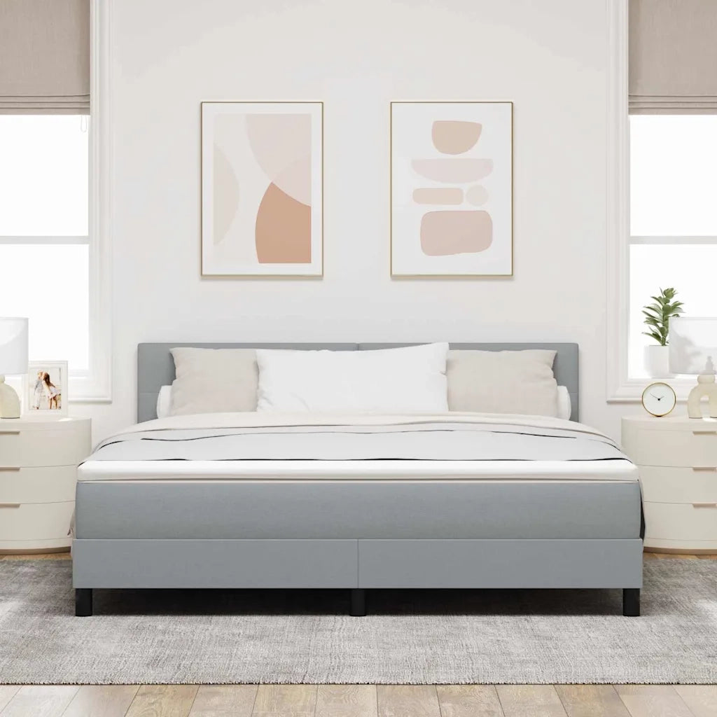 Letto a molle con testiera Grigio chiaro 180 x 200 cm Tessuto 3338706