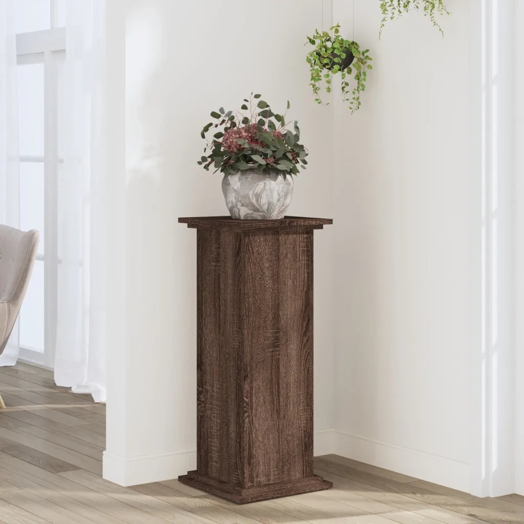 vidaXL Supporto per Piante Rovere Marrone 33x33x80cm Legno Multistrato