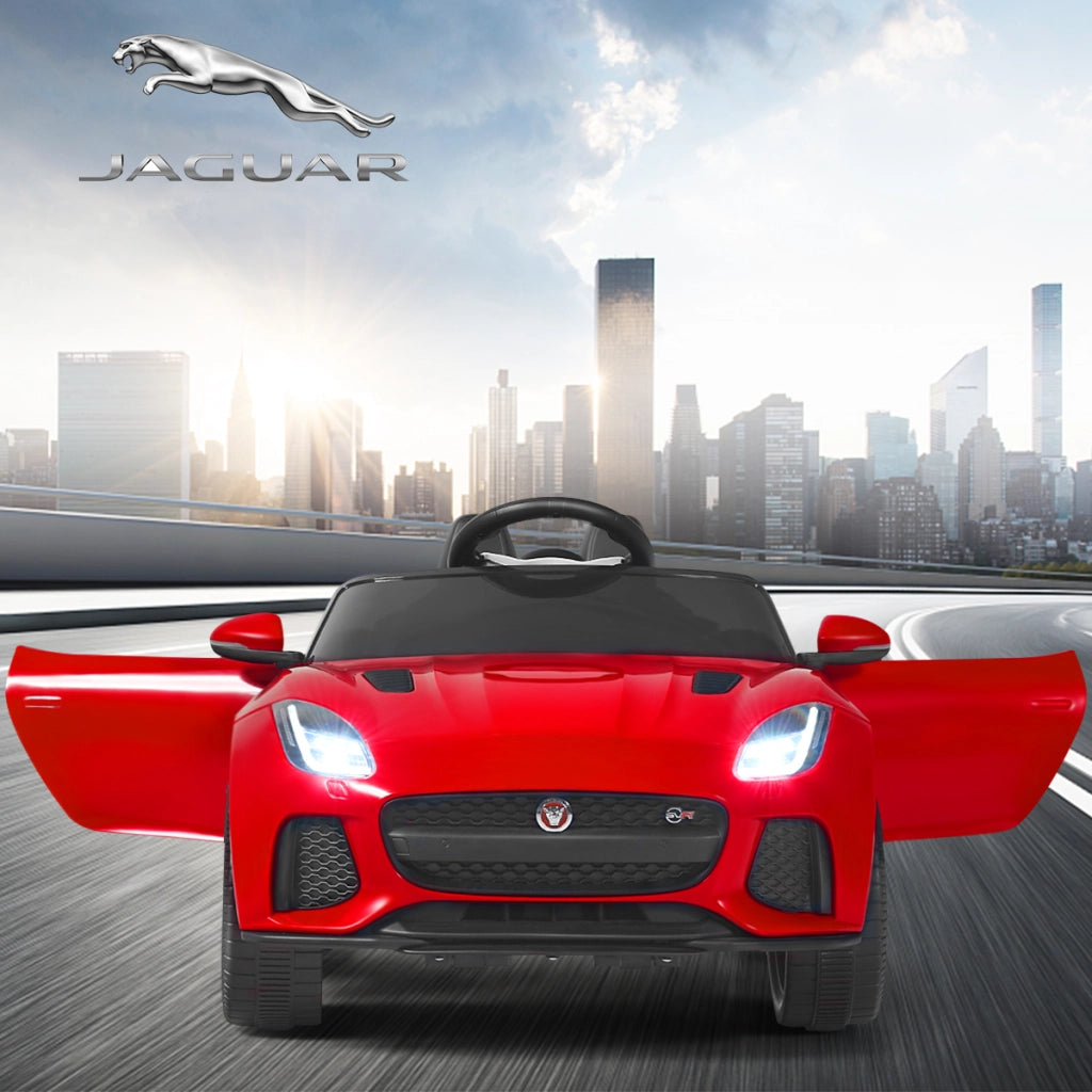 Macchina Jaguar F-type SVR 12 V per bambini con telecomando, Macchina a batterie con musica e storie Rosso-Macchinine giocattoli