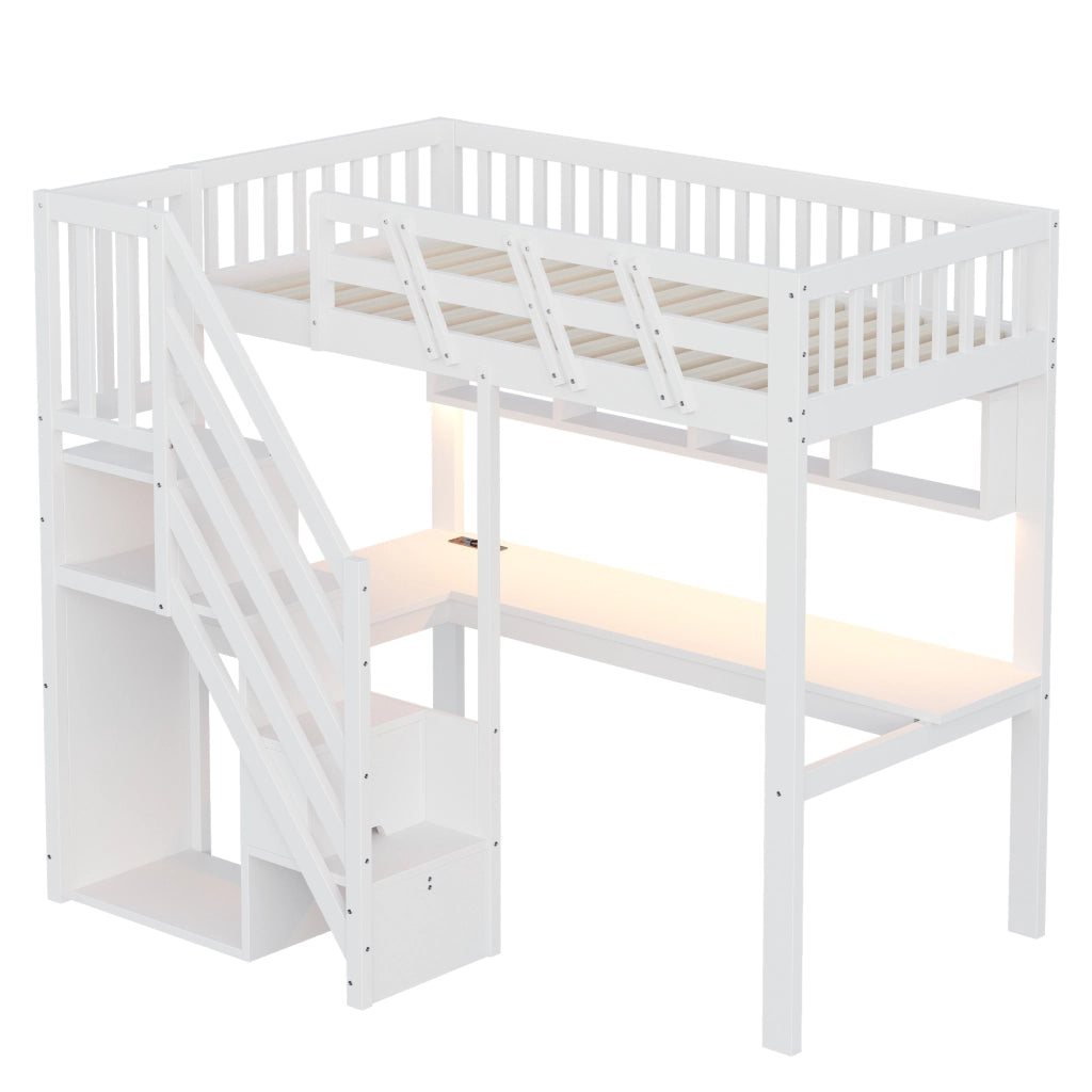 letto in legno bianco 143.5 x 205 cm