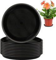 Vaso di Fiori con Sostegno - Plastica - Adatto per Interno e Esterno - 10 Pezzi - Nero - 15 cm